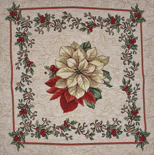 Pannello cuscino gobelin Stella di Natale Bianca