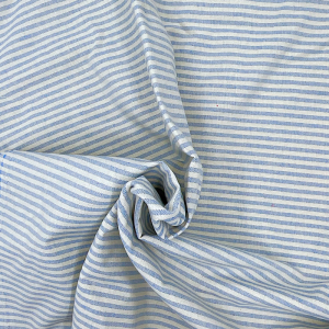 Cotone Panama H 140 Tinto in Filo Righe 5mm Azzurro