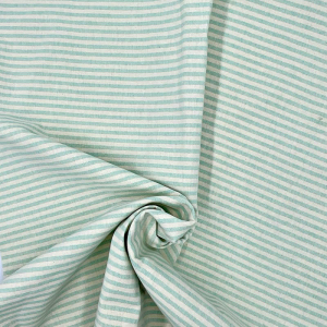 Cotone Panama H 140 Tinto in Filo Righe 5mm Verde Acqua