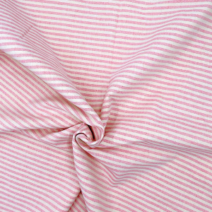 Cotone Panama H 140 Tinto in Filo Righe 5mm Rosa