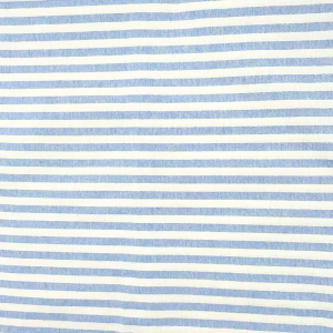 Cotone Panama H 140 Tinto in Filo Righe 10mm Azzurro