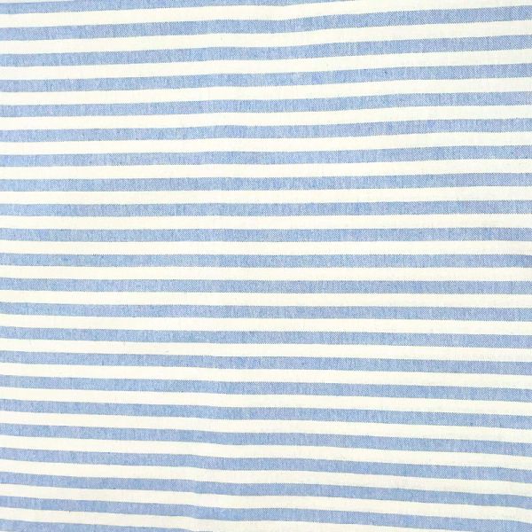 Cotone Panama H 140 Tinto in Filo Righe 10mm Azzurro