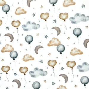 Cotone Nuvole e Palloncini Fondo Bianco