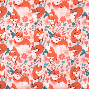 Cotone Volpi con Fiori