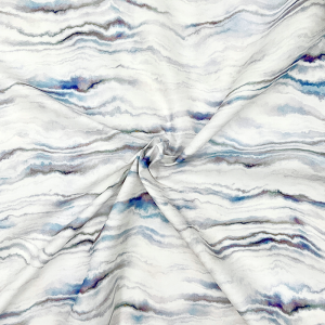 Cotone Percalle cm 155/310 Righe Astratte Sfumate Azzurre