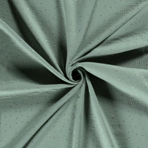 Mussola Pallini Oro Menta Scuro