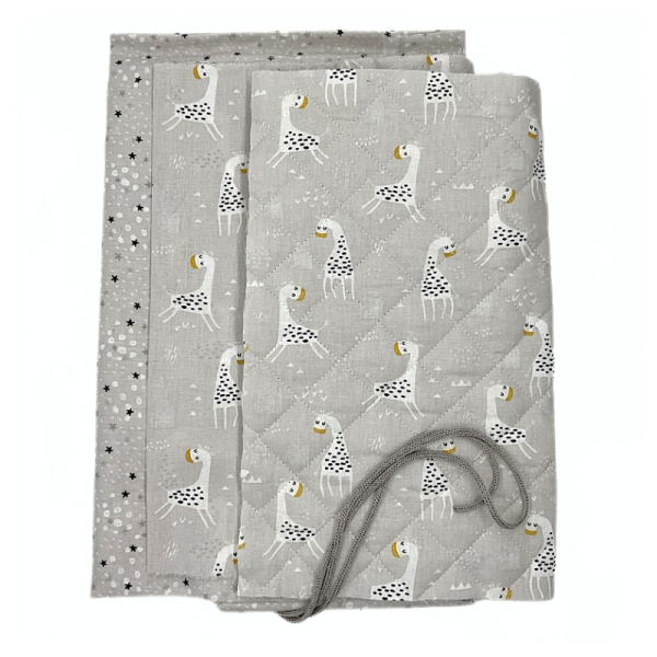 Kit Asilo Trapuntato Giraffe Fondo Grigio