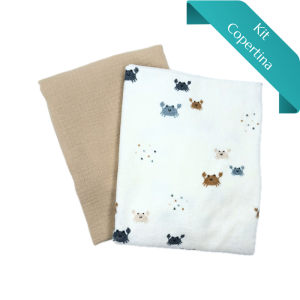 Kit Accappatoio Stretch Terry Granchi + Mussola Tinta Unita
