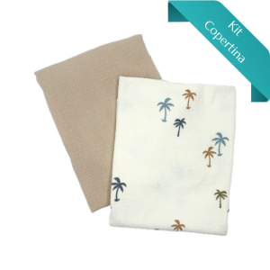Kit Copertina Stretch Terry Palme e Mussola Tinta Unita