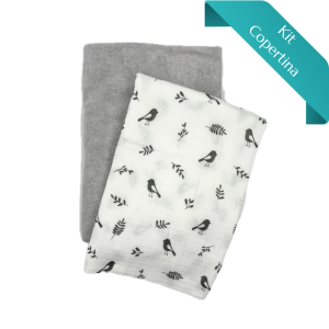 Kit Copertina Mussola Uccellini e Stretch Terry