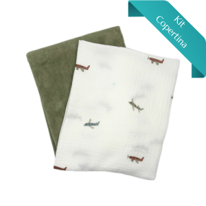 Kit Copertina Mussola Aeroplani e Stretch Terry