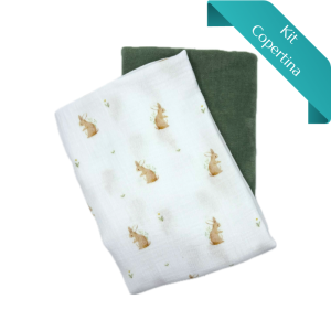 Kit Copertina Mussola Coniglietto Fiorellini e Nicky Velour