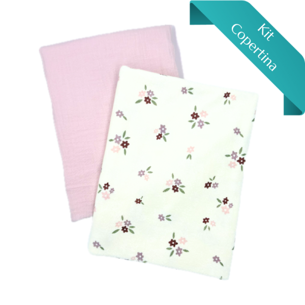 Kit Copertina Stretch Terry Fiorellini e Mussola Tinta Unita