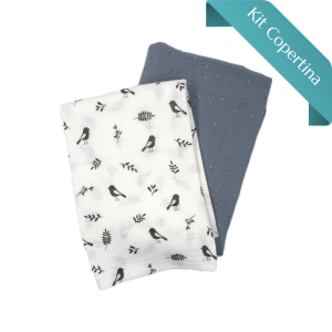 Kit Copertina Doppia Mussola Uccellini