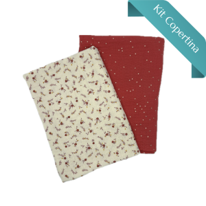 Kit Copertina Doppia Mussola Fiorellini Fondo Crema