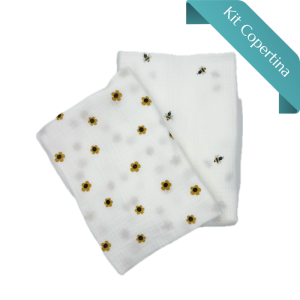 Kit Copertina Doppia Mussola Apette e Fiorellini