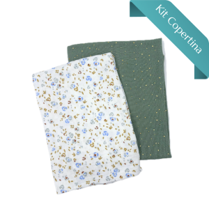 Kit Copertina Doppia Mussola Fiorellini Glicine