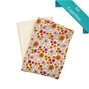 Kit Copertina Mussola Fiorellini Colorati e Stretch Terry