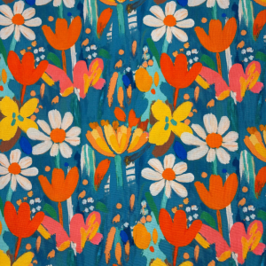 Cotone Panama H 140 Tulipani e Margherite - ANTIMACCHIA - immagine 2