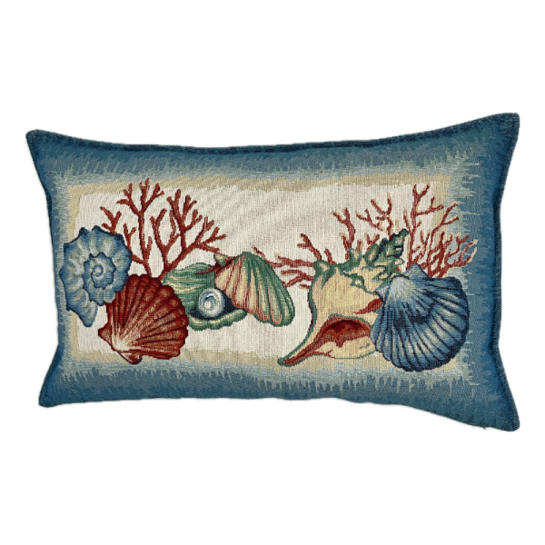 Cuscino Rettangolare Gobelin Conchiglie e Coralli