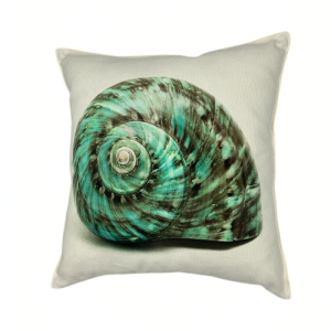 Cuscino Cotone Canvas Conchiglia Verde