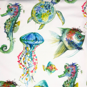 Cotone Panama H 140 Medusa, Pesciolini e Cavalluccio Marino - immagine 2