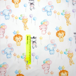 Cotone Baby H 150 cm Animaletti Dolci con Palloncini