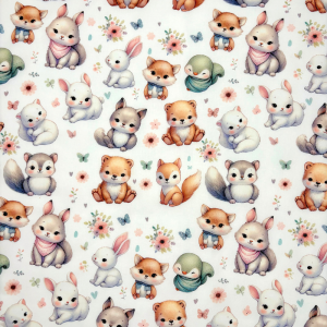 Cotone Baby H 150 cm Animaletti Fiorellini e Farfalline