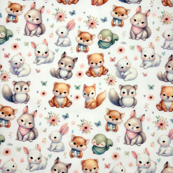 Cotone Baby H 150 cm Animaletti Fiorellini e Farfalline