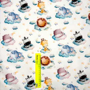 Cotone Baby H 150 cm Animaletti sulle Nuvolette