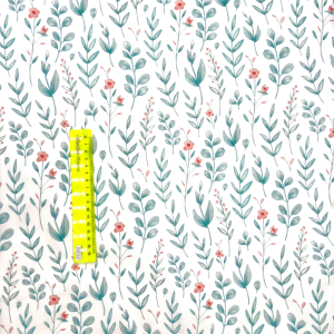 Cotone Baby H 150 cm Fiori e Foglie Delicate