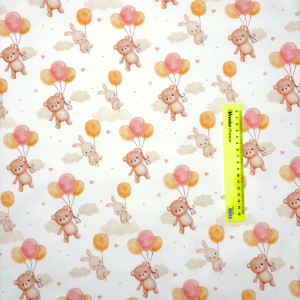 Cotone Baby H 150 cm Orsetti Coniglietti e Palloncini