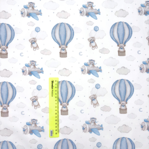 Cotone Baby H 150 cm Orsetti in Viaggio Celeste