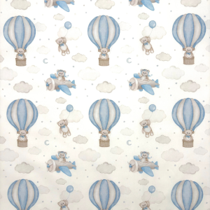 Cotone Baby H 150 cm Orsetti in Viaggio Celeste