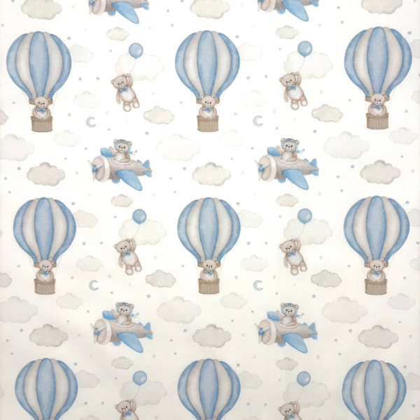 Cotone Baby H 150 cm Orsetti in Viaggio Celeste