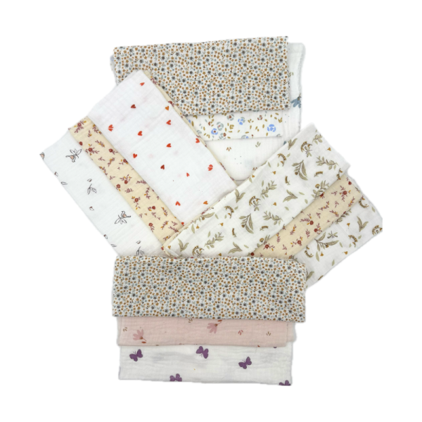 Kit 3 Bavaglini - Stretch Terry Fantasia Femminile e Stetch Terry TU