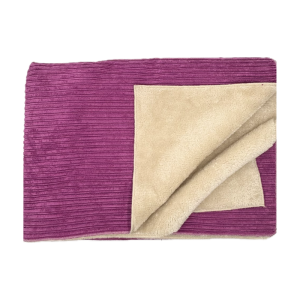 Kit Plaid Velluto a Coste con Pelliccetta Ciclamino