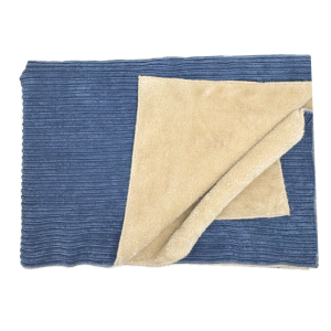 Kit Plaid Velluto a Coste con Pelliccetta Jeans