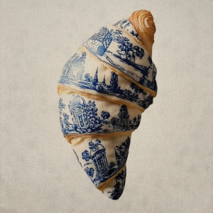 Pannello in tessuto 46x46 cm Cornetto Decorato