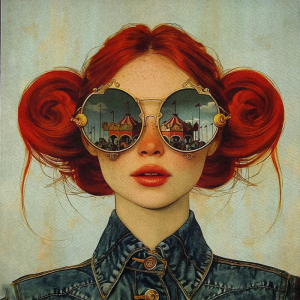 Pannello in tessuto 46x46 cm Donna Circo negli Occhiali