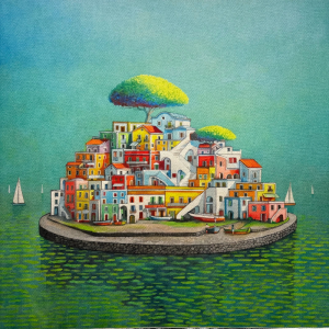 Pannello in tessuto 46x46 cm Isola sull'Erba