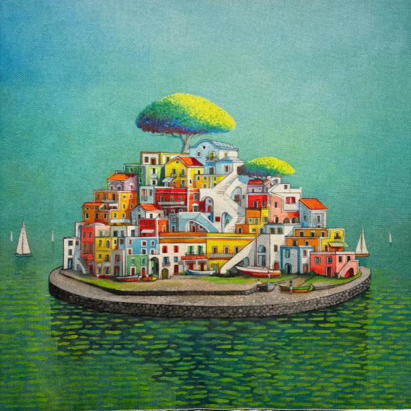 Pannello in tessuto 46x46 cm Isola sull'Erba
