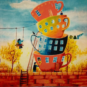 Pannello in tessuto 46x46 cm Palazzo di Tazze
