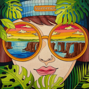 Pannello in tessuto 46x46 cm Summer Sunset