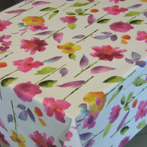 Tessuto Plastificato per Tovaglie Fiori Multicolor
