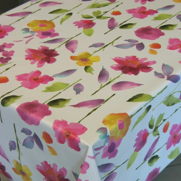 Tessuto Plastificato per Tovaglie Fiori Multicolor
