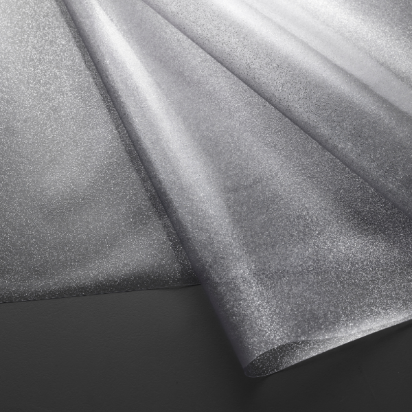 Tessuto Plastificato per Tovaglie Glitter Argento