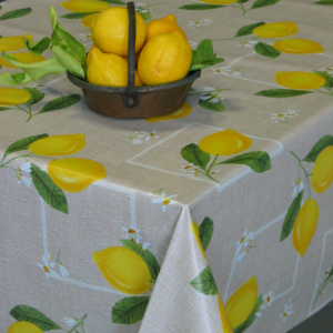 Tessuto Plastificato per Tovaglie Limoni