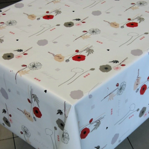 Tessuto Plastificato per Tovaglie Papaveri Red Passion