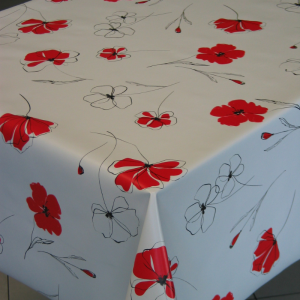 Tessuto Plastificato per Tovaglie Papaveri